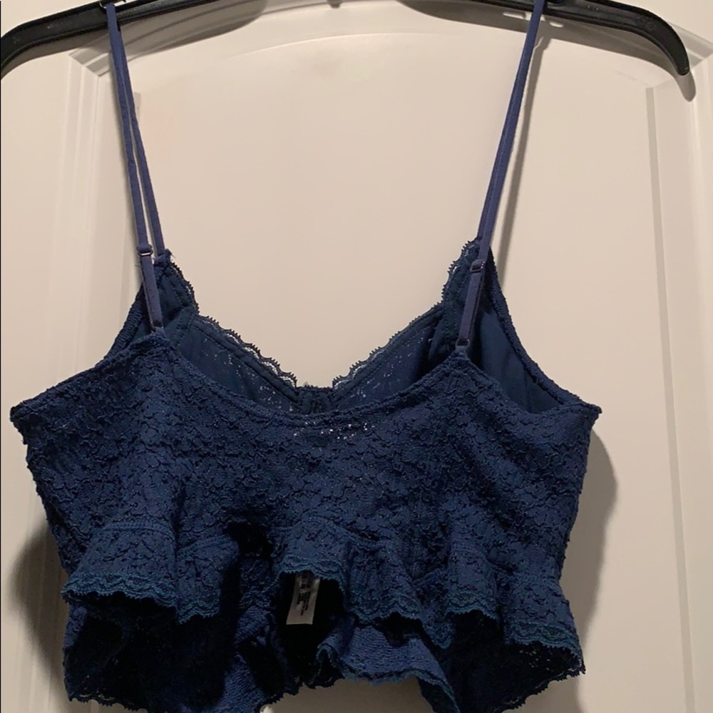 Free People Bra Navy Lace Crop Cami Bralette XS - Picture 5 of 8